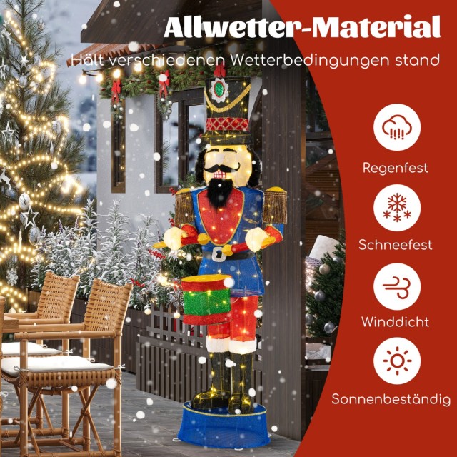 Costway  Μεγάλος Φωτιζόμενος Καρυοθραύστης Χριστουγεννιάτικη Διακόσ...