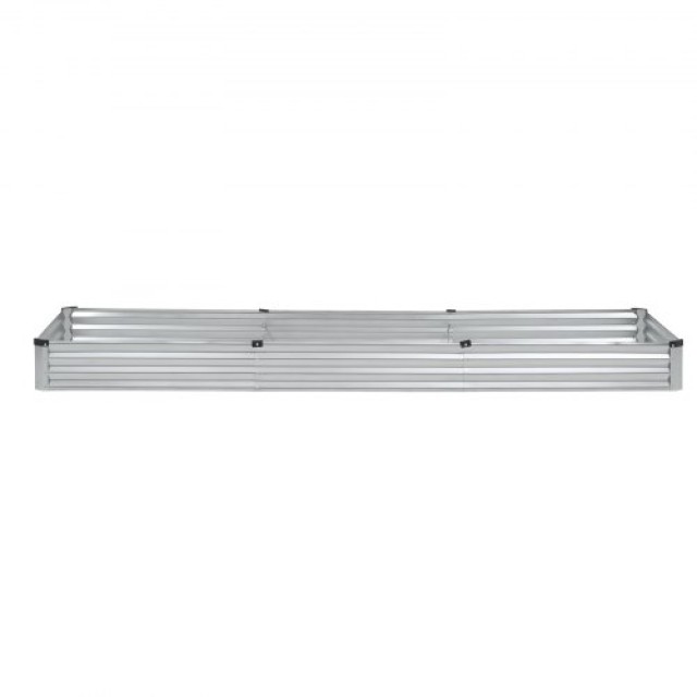 VEVOR Μεταλλικό Υπερυψωμένο Κήπο 12x4x1 πόδια Εξωτερικό Γαλβανισμένο Κουτί Φύτευσης Ασημί JSFXZZCZFXDXNWRELV0