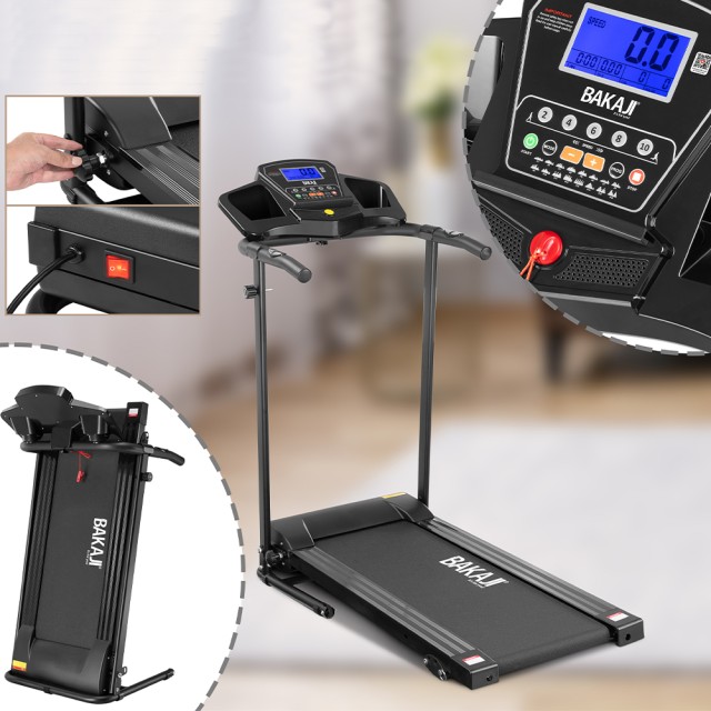 BAKAJI  Ηλεκτρικός Διάδρομος για Προπόνηση Fitness Τρέξιμο Αναδιπλούμενος Bluetooth και Εφαρμογή  02840185