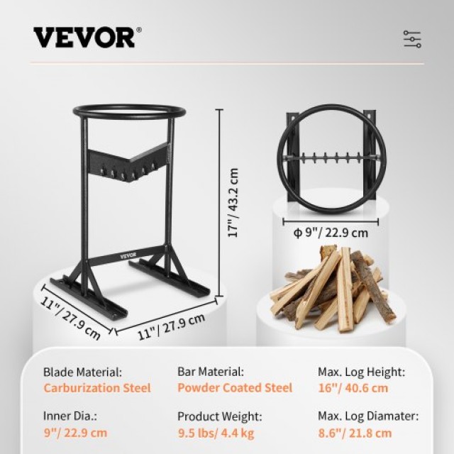 Διαχωριστής Ξύλων VEVOR XL για 22 εκ., Φορητός Χειροκίνητος Κόφτης ...