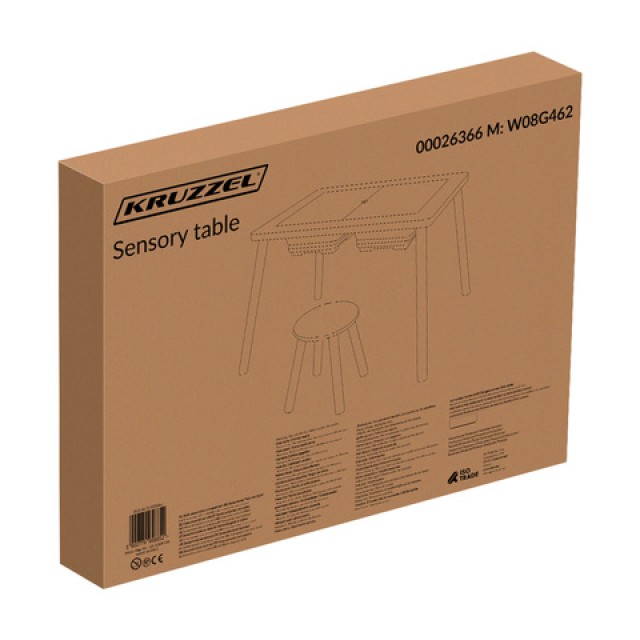 Kruzzel Σετ Παιδικό Τραπέζι και Καρέκλα για Παιδιά με 2 Αποθηκευτικ...