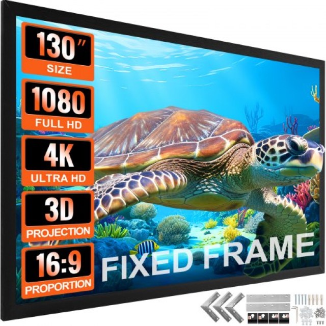 VEVOR  Οθόνη Προβολής 130 16:9 4K HDTV Σταθερού Πλαισίου για Εξωτερική Χρήση TYPM130YC16-9LHJKV0
