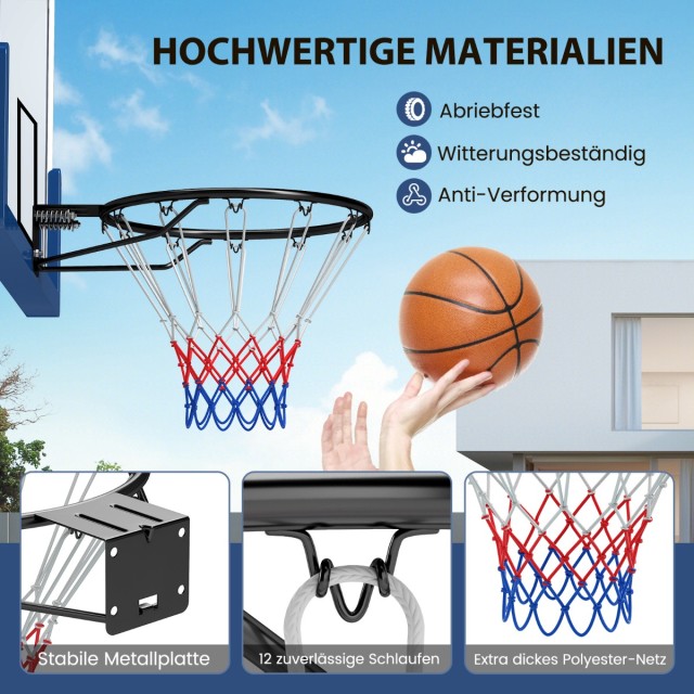 Costway Ανθεκτική Μπασκέτα με Διπλό Ελατήριο και Ανθεκτικό Δίχτυ γι...