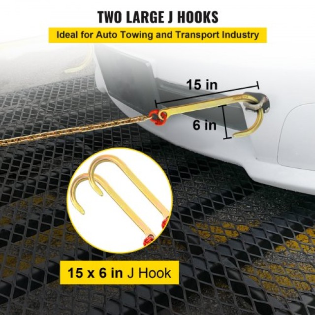 Αλυσίδα Ρυμούλκησης VEVOR J Hook, 5/16 in x 10 ft, G80, 2 J Hooks, 9260 Lbs  SZGLRTJ51610FT001V0