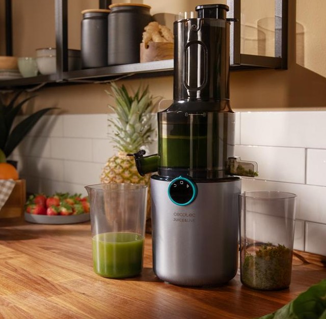Αποχυμωτής Αργής Συμπίεσης Juice&Live 1500 Slim 200W με Στόμιο 82mm & Αντίστροφη Λειτουργία Ασημί CEC-101572 Cecotec