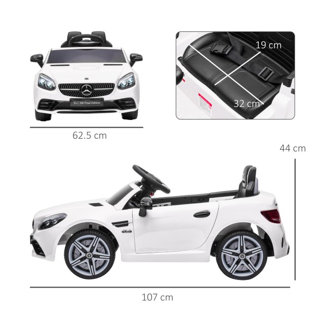 AIYAPLAY Ηλεκτρικό Αυτοκίνητο για Παιδιά Άδεια Mercedes SLC 300 με Τηλεχειριστήριο σε PP και Μέταλλο 107x62.5x44 cm Λευκό 370-22