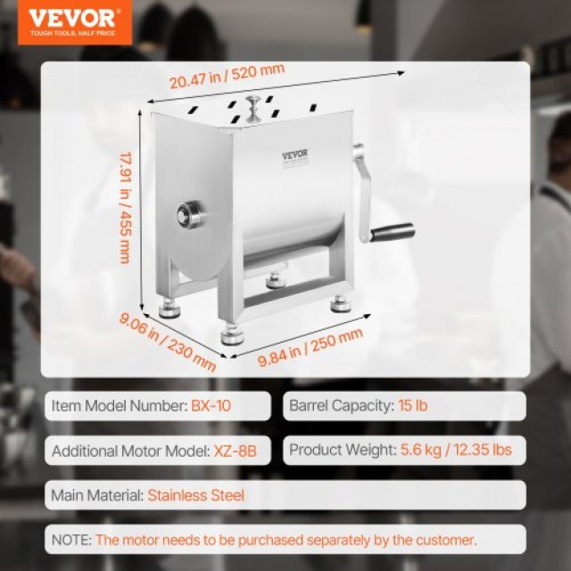 VEVOR Αναμεικτήρας Κρέατος 15L Ασημί για Λουκάνικα SYRLJBJBKQXKXAJI...
