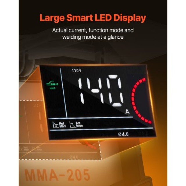 VEVOR Συγκολλητική Μηχανή TIG 2-σε-1 με MMA Stick Arc IGBT και LED TIGHJ205AEHYXJQPLV2