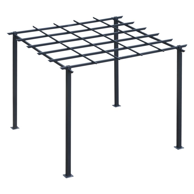 Δομή Outsunny Garden Pergola σε μαύρο μέταλλο 300 x 300 x 230 cm 845-231