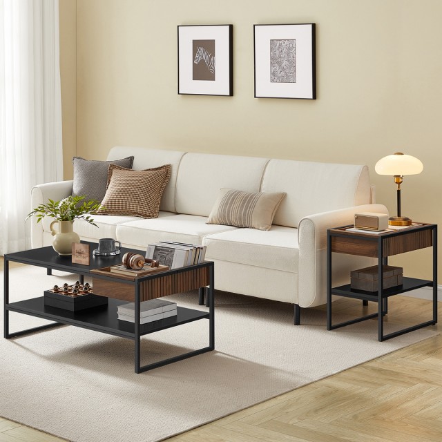 Βοηθητικό Τραπεζάκι 55x35x55cm Μαύρο LET820B43 VASAGLE