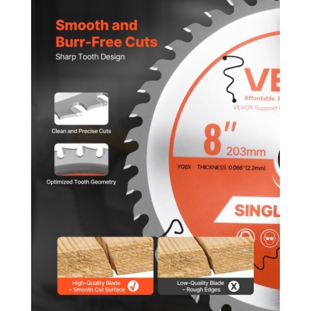 VEVOR Δίσκος κοπής ξύλου 203 mm, 42 λεπίδες, για κόντρα πλακέ και σ... VEVOR Δίσκος κοπής ξύλου 203 mm, 42 λεπίδες, για κόντρα πλακέ και σ...