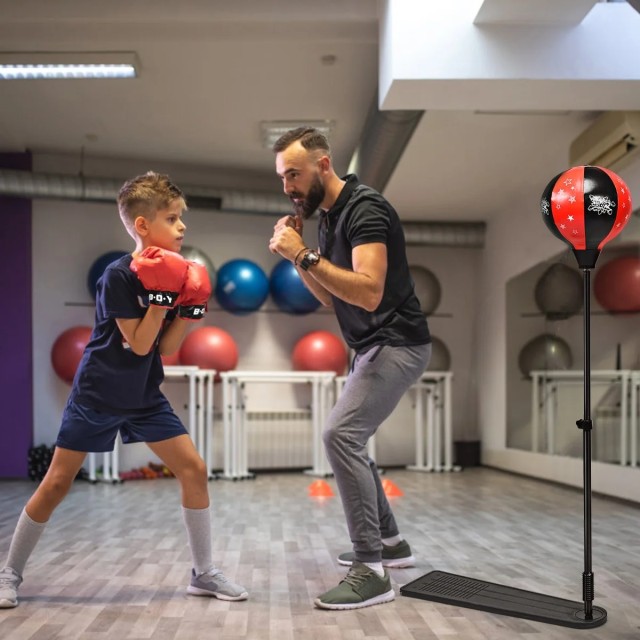 Παιδικό Σετ Πυγμαχίας Punching Ball με Ρυθμιζόμενο Ύψος 85–130cm SP38282 Costway