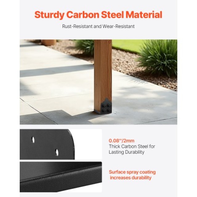 VEVOR Βάση Στύλου 8x8 για Ξύλινο Φράχτη (Σετ 2 Τεμαχίων) BBLZDZTG1P...