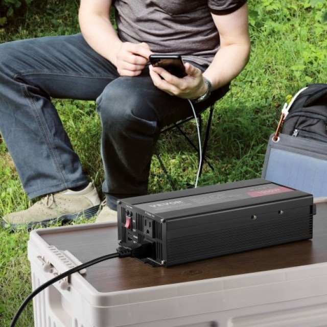 VEVOR Καθαρός Ημιτονοειδής Μετατροπέας 1000W DC12V σε AC230V με Τηλ...