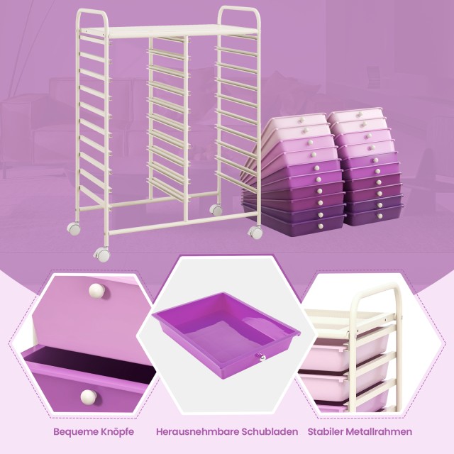 Costway Ρολαγών με 20 Στοιβαζόμενα Συρτάρια και Μεταλλικό Δοχείο - ... Costway Ρολαγών με 20 Στοιβαζόμενα Συρτάρια και Μεταλλικό Δοχείο - ...