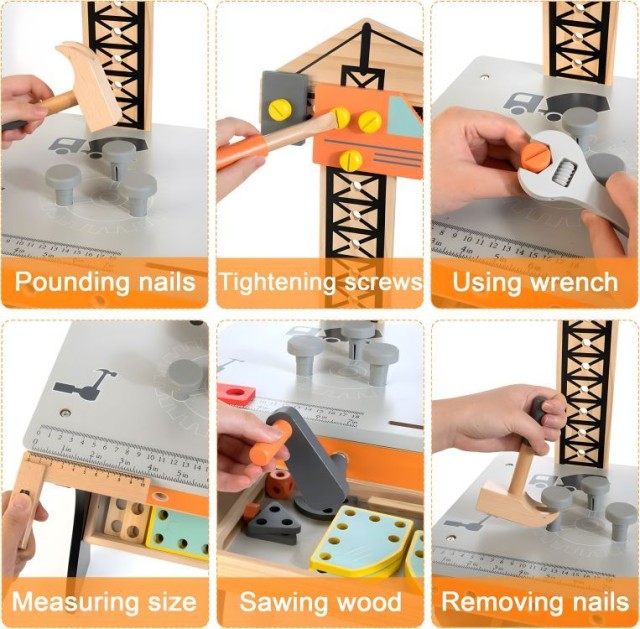 Παιδικός Ξύλινος Πάγκος Εργασίας 67x31,5x35 cm Ecotoys TL812003