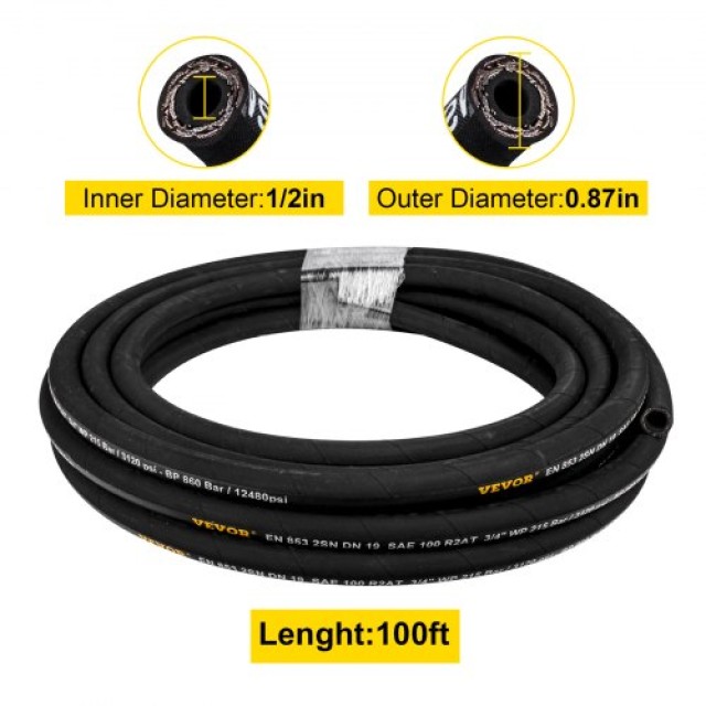 Υδραυλικός Σωλήνας VEVOR 1/2 x 100 ft, 4000 PSI  YG100FT1-2-500001V0