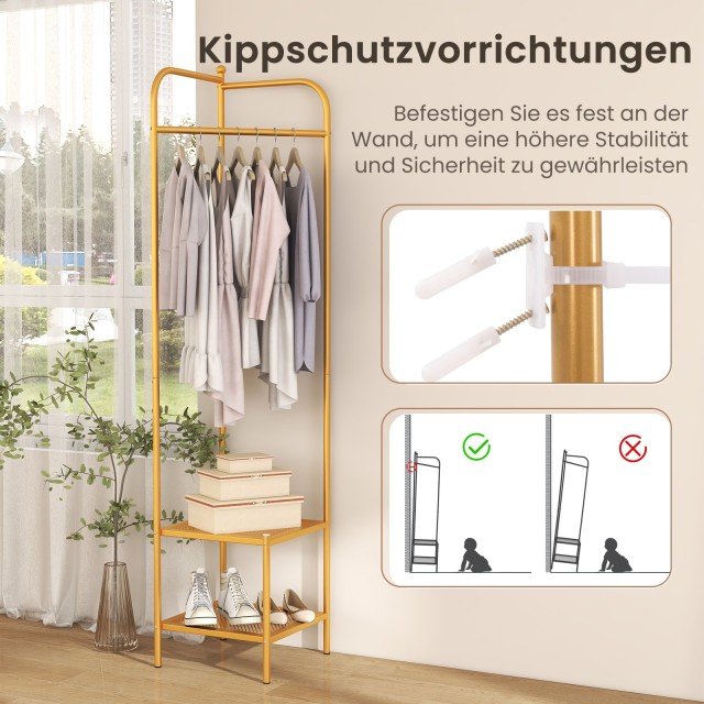 Costway Επιδαπέδιος Μεταλλικός Καλόγερος με Άγκιστρο στο Πάνω Μέρος...