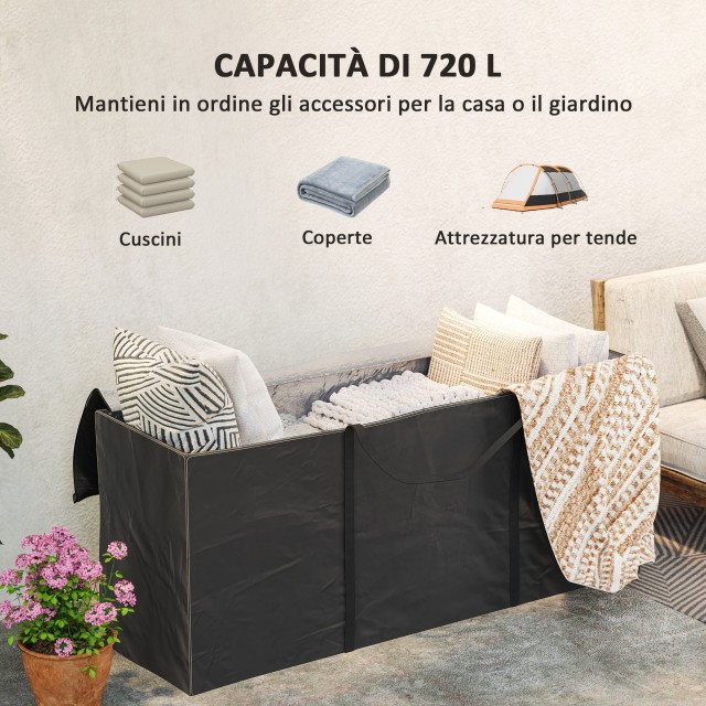 Outsunny Τσάντα Αποθήκευσης 720L, 175x55x75 εκ., Μαύρο 84G-844V00BK
