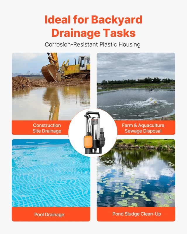 VEVOR 710W Υποβρύχια Αντλία Ακαθάρτων, 20,000 L/H, Ανοξείδωτο, Μέγι... VEVOR 710W Υποβρύχια Αντλία Ακαθάρτων, 20,000 L/H, Ανοξείδωτο, Μέγι...