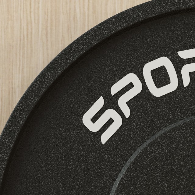 SPORTNOW  Σετ 2 Δίσκοι Βάρους 20kg από Καουτσούκ με Τρύπα 2/5 cm για Μπάρες και Μονόζυγα, Μαύρο  A91-374V03BK