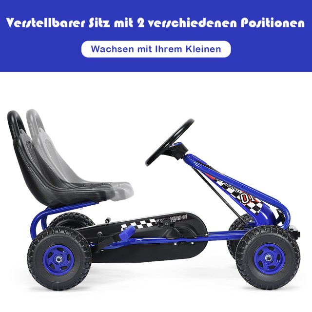 Costway  Παιδικό Ποδήλατο Go Kart με Πεντάλ και Ρυθμιζόμενο Κάθισμα για Ηλικίες 3-6 Ετών TY327797BL