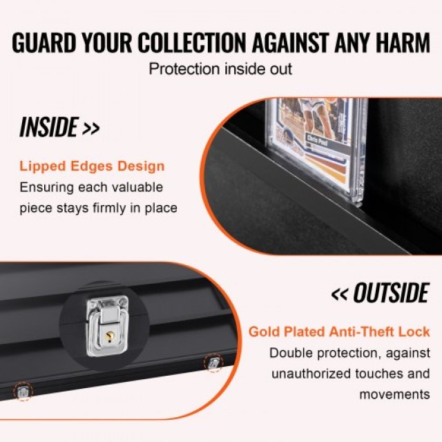 VEVOR  Θήκη Εμφάνισης 36 Αθλητικών Καρτών με UV Προστασία και Κλείδ...