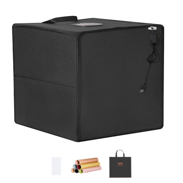 VEVOR 30x30cm Φωτογραφικό Στούντιο με Φωτισμό 3000-5600K και 6 Διπλής Όψης Χρωματικά Φόντα  SYDXNJBH12IN5FUDGV9