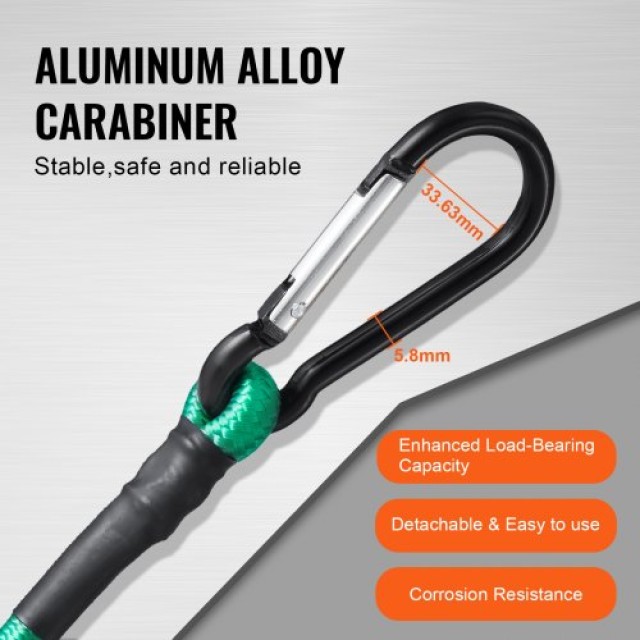 VEVOR  Σετ 30 Ελαστικών Ιμάντων 8mm με Ατσάλινους Καραμπίνερες DLKZ...