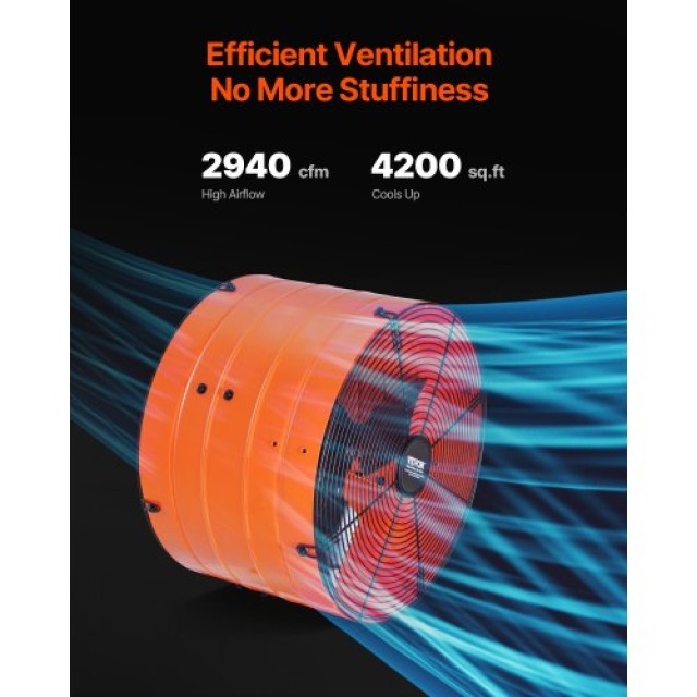VEVOR Ανεμιστήρας Σοφίτας 16 με Θερμοστάτη SQFJ16YC2940V2S5AV2