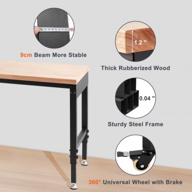 VEVOR  Ρυθμιζόμενος Πάγκος Εργασίας 48x24 με Πρίζα LDSGZTSM4824Z3Y15V2