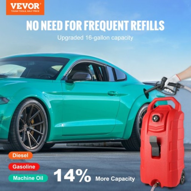 VEVOR Φορητή Δεξαμενή Καυσίμου 60L με Χειροκίνητο Ακροφύσιο  SLJYCSL163MM17BQ7V0