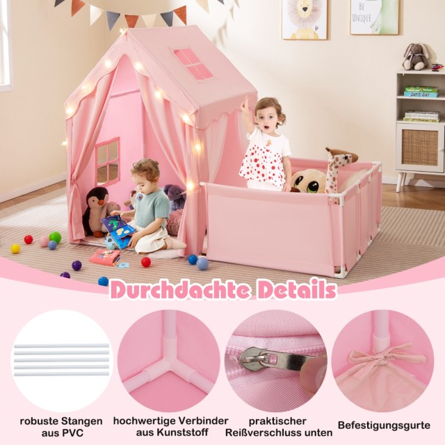 Costway Παιδική Σκηνή Εσωτερικού Χώρου 177x97x136 εκ. με Φωτάκια Ασ... Costway Παιδική Σκηνή Εσωτερικού Χώρου 177x97x136 εκ. με Φωτάκια Ασ...