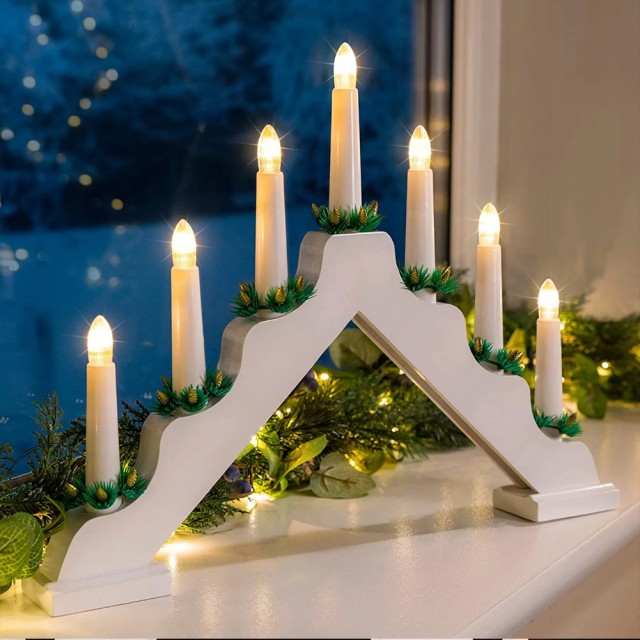 BAKAJI  Ηλεκτρικό Χριστουγεννιάτικο Κηροπήγιο Advent Led 7 Κεριά Χρ...