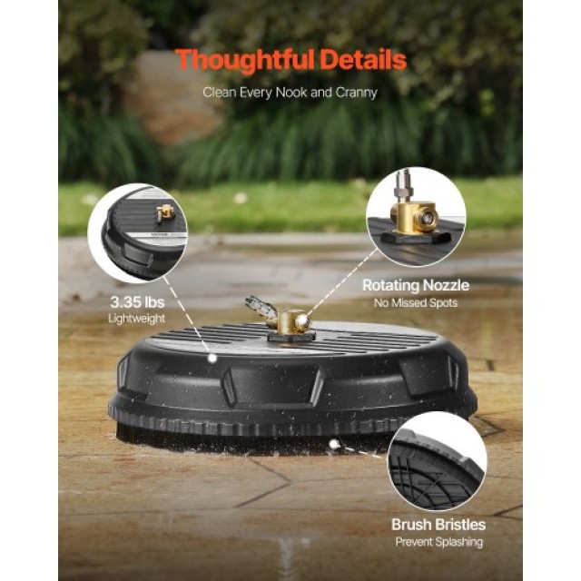 VEVOR Πλυστικό Επιφανειών 15 με 4 Τροχούς 3000 PSI Μαύρο GYQXJBMQJQYPMS832V0