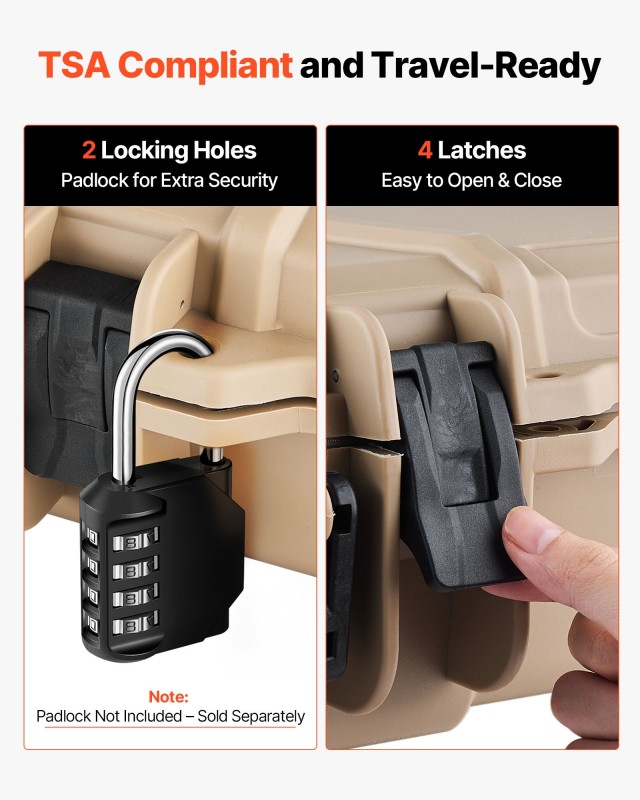 VEVOR Αδιάβροχη & Ανθεκτική Σκόνης Θήκη Όπλου με Προεγκοπή Αφρού, 1...