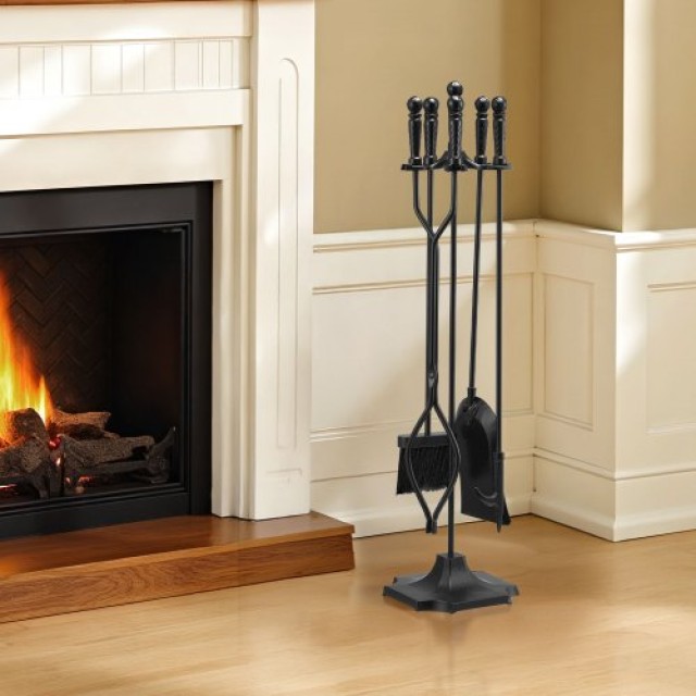 VEVOR Σετ Εργαλείων Τζακιού VEVOR, 5 Τεμαχίων με Βάση, 31.89 x 7.09...