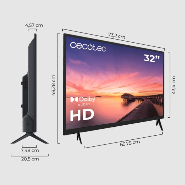 Τηλεόραση 32” με Ανάλυση HD και Σύστημα Dolby Cecotec CEC-02612