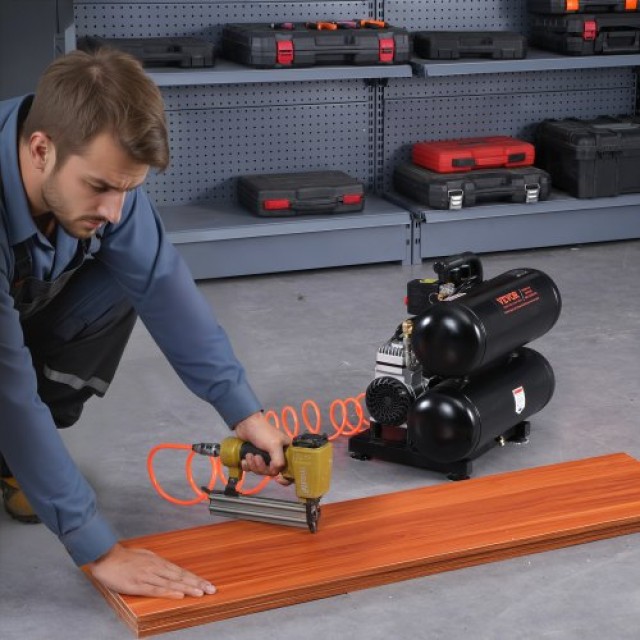 Φορητός Αεροσυμπιεστής VEVOR 4.6 Γαλόνια 90 PSI χωρίς Λάδι  WYWSKYJ18L75W70W9V2