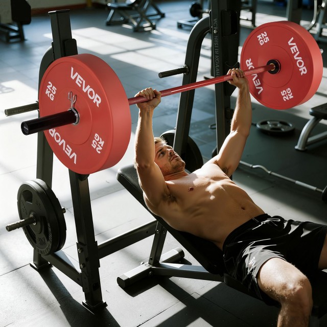 VEVOR Μπάρα Άρσης Βαρών 180cm, Κατάλληλη για Δίσκους Βάρους 2 Ίντσε...