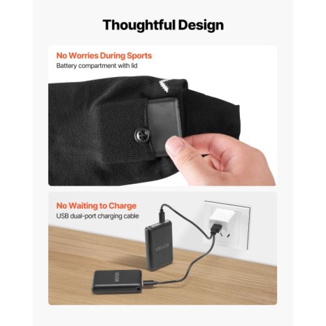 VEVOR Ηλεκτρικές Θερμαινόμενες Κάλτσες 5000mAh Επαναφορτιζόμενες (4...