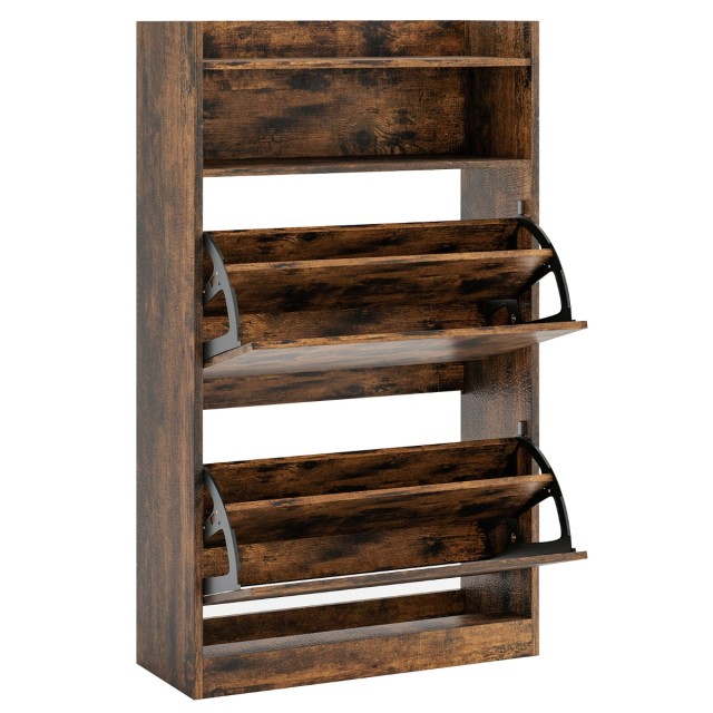 Costway Λευκή/Καφέ Λεπτή Ξύλινη Παπουτσοθήκη με 2 Πτυσσόμενα Τμήματ... Costway Λευκή/Καφέ Λεπτή Ξύλινη Παπουτσοθήκη με 2 Πτυσσόμενα Τμήματ...