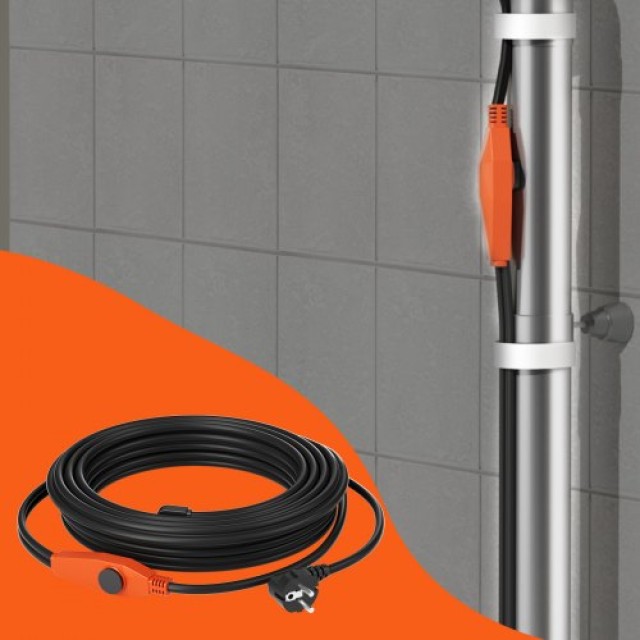VEVOR  Καλώδιο Θέρμανσης Σωλήνων 25μ 23W/m με Ενσωματωμένο Θερμοστάτη HGLGWQGDJRDLLS1AAV2