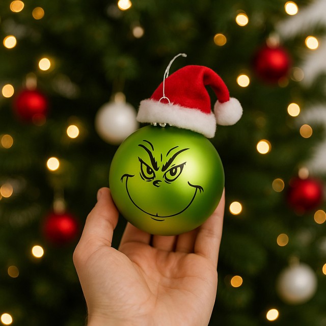 BAKAJI Σετ 14 Χριστουγεννιάτικες Μπάλες Πράσινου Χιονάνθρωπου 5 εκ ...