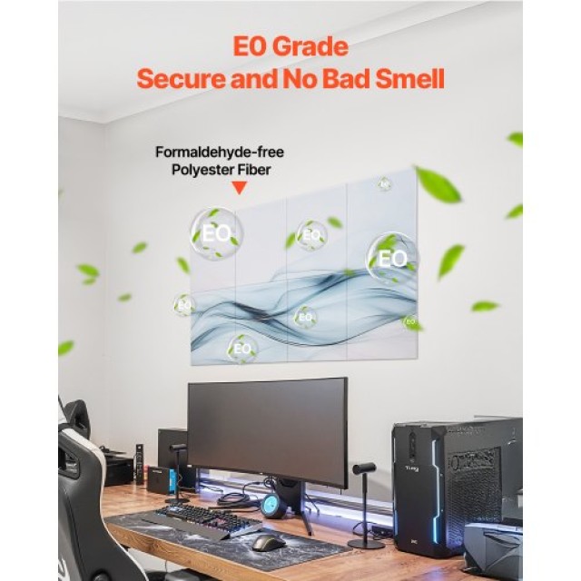 VEVOR 8 Πακέτα Αυτοκόλλητα Ακουστικά Πάνελ 15.8 x 11.8 ίντσες για Σ...