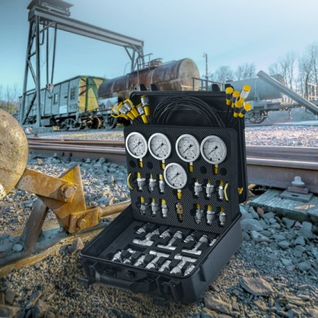 VEVOR  Σετ Δοκιμής Υδραυλικής Πίεσης, 5 Μανόμετρα, 13 Συνδέσεις, 14...