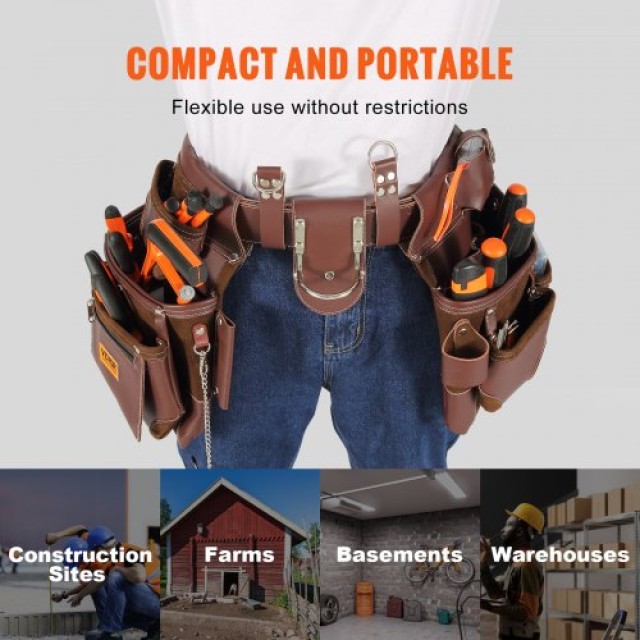 Ζώνη Εργαλείων VEVOR, 22 Θήκες, Ρυθμιζόμενη 29-54 Ίντσες, Premium P...