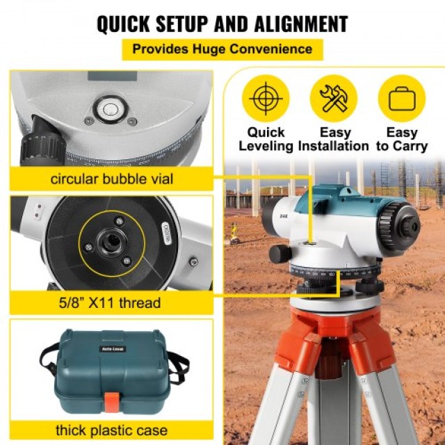 VEVOR  Αυτόματο Οπτικό Επίπεδο 24X, 40mm με Μαγνητικό Αποσβεστήρα κ...