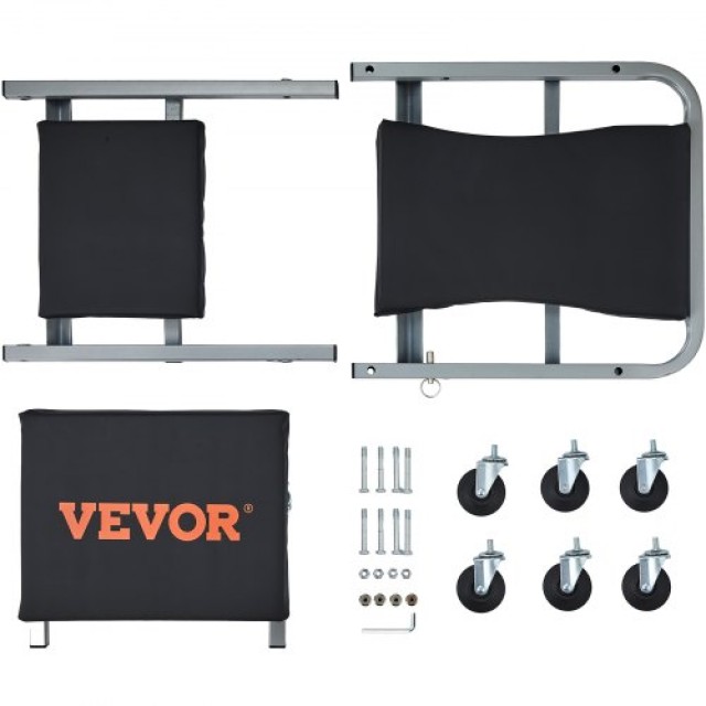 VEVOR Z-Creeper Καθίσμα, 2 σε 1 Τροχήλατο Αναδιπλούμενο Καθίσμα/Σκαμπό, 300 lbs Χωρητικότητα, Χαμηλού Προφίλ με 6 Ρόδες για Γκαράζ, Κατάστημα, Αυτοεπισκευή, Ξάπλωμα ή Κάθισμα, Μαύρο  XCT21300366252H4YV0