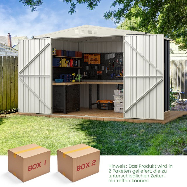 Costway Μεταλλικό Αποθήκη Κήπου 246x193x180cm με Κλειδαριά και Αερα...